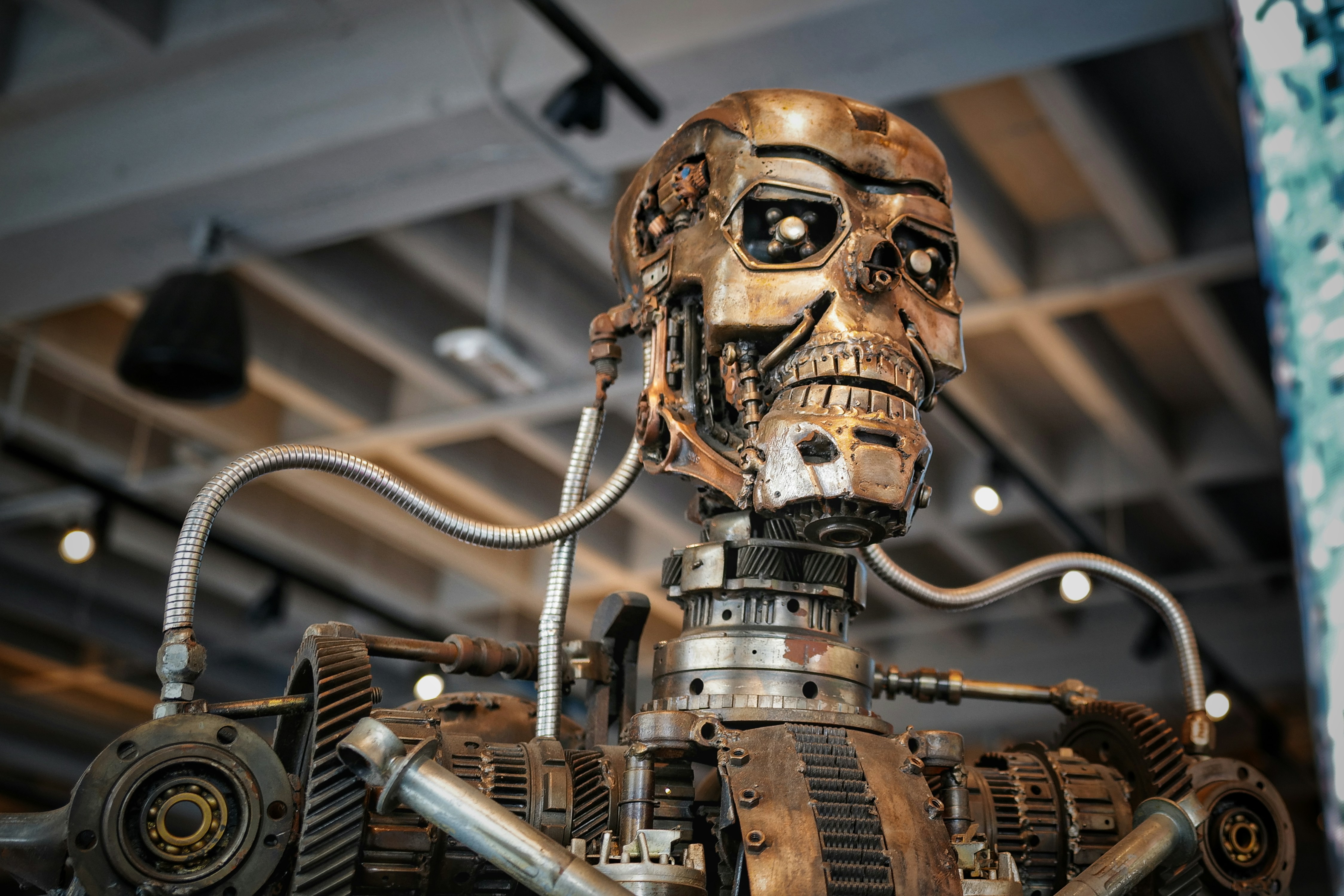 gold and black robot toy