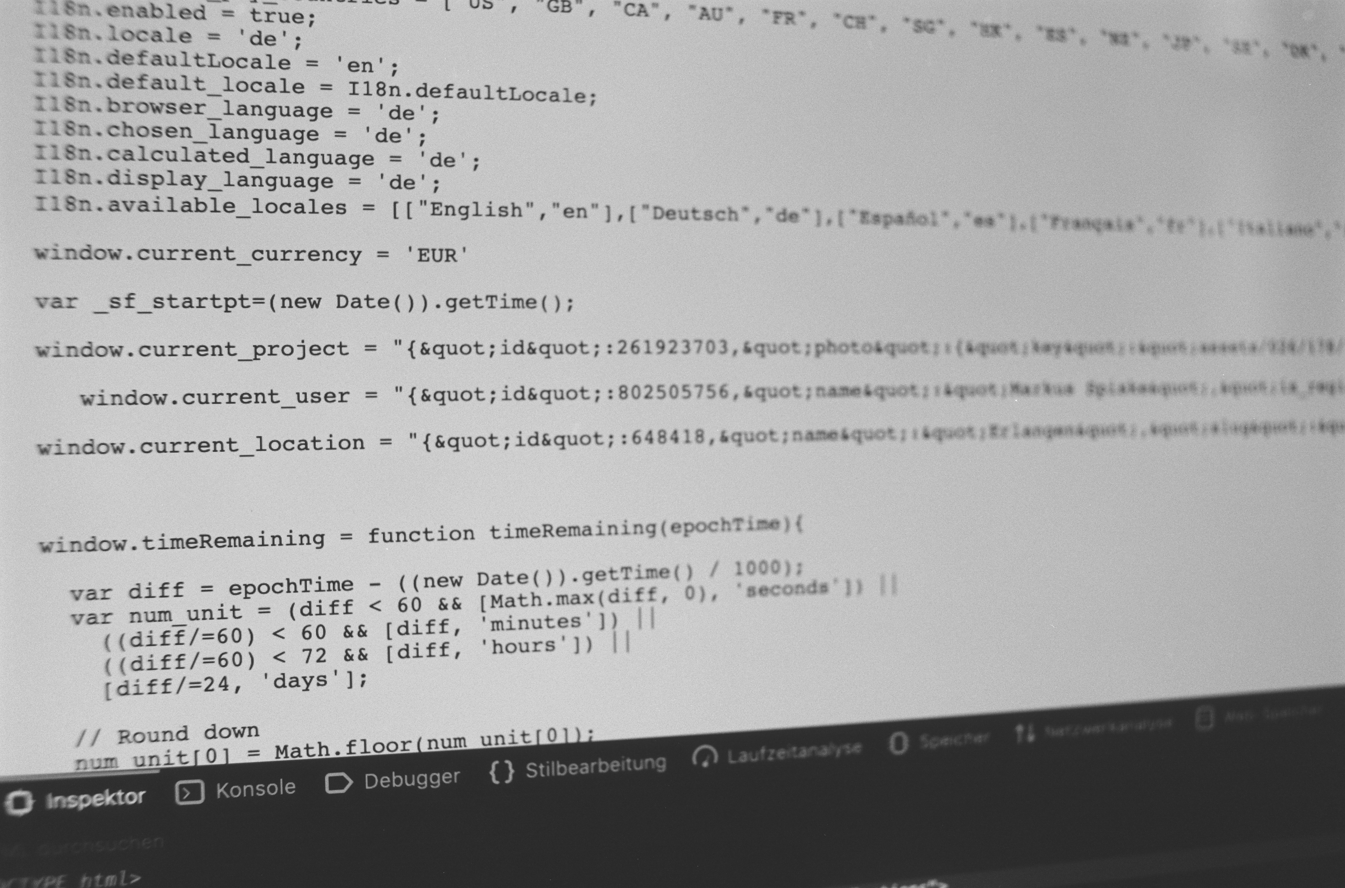 computer screen shows programming codes