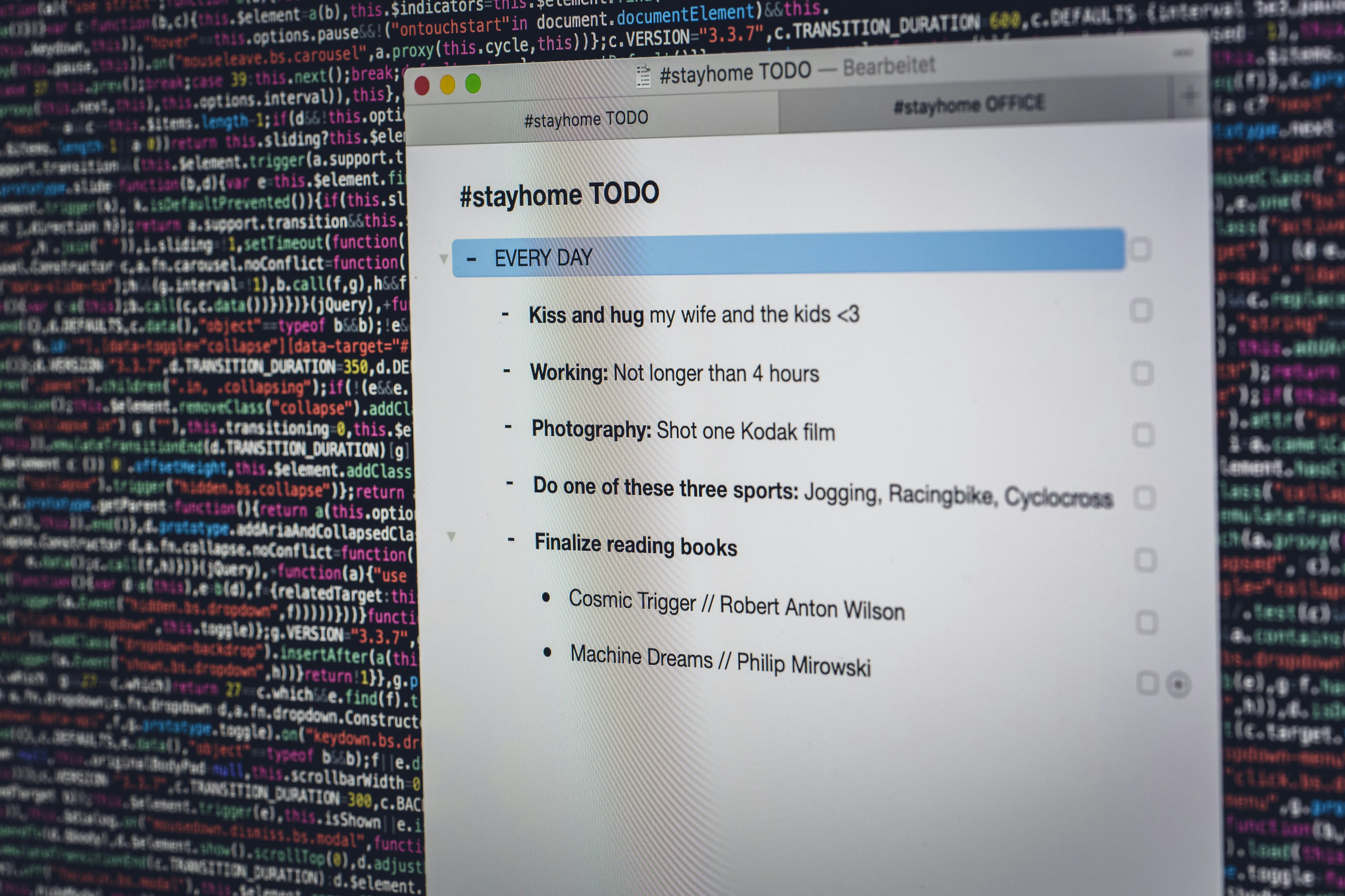a computer screen with a bunch of words on it