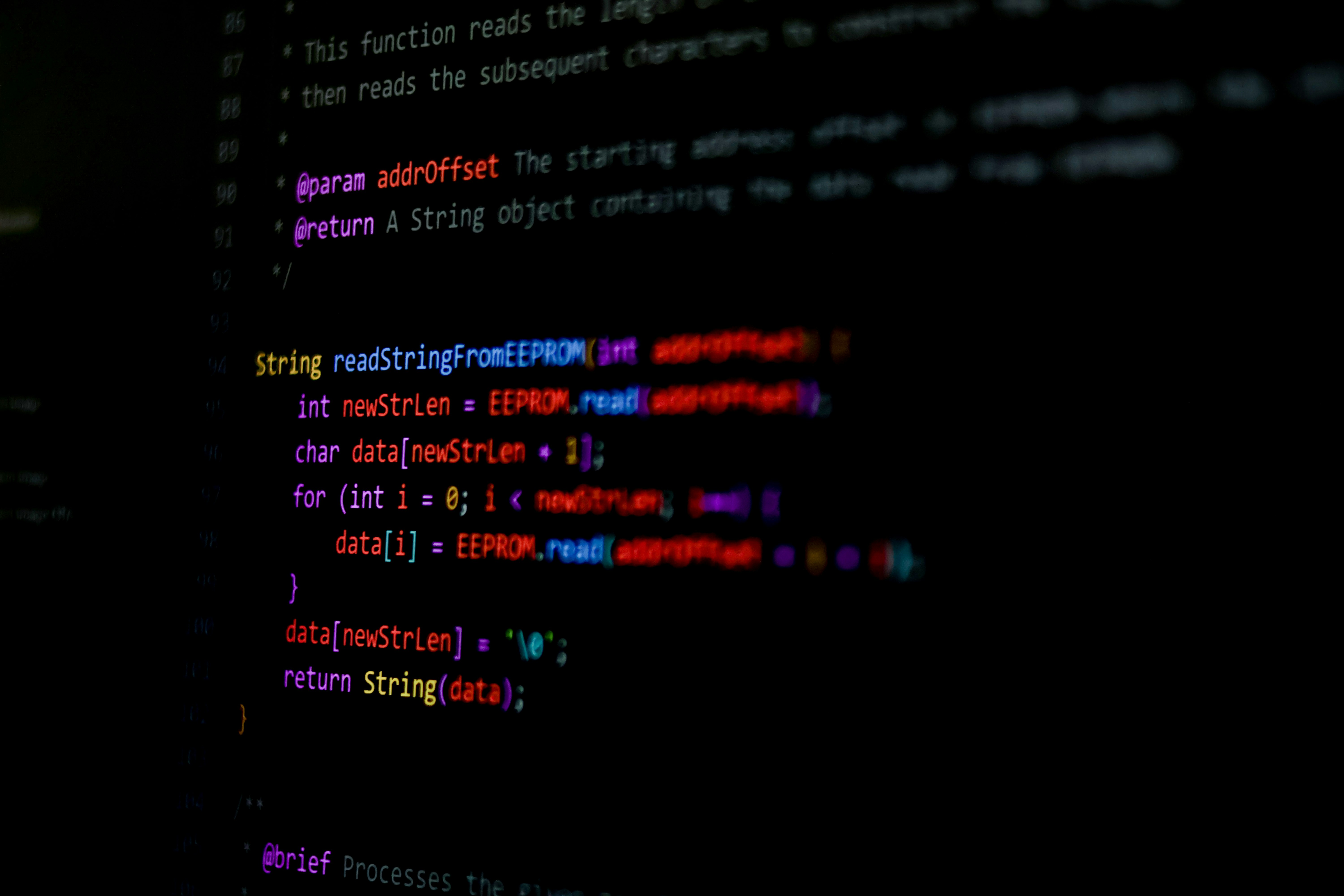 Code is displayed on a black screen.