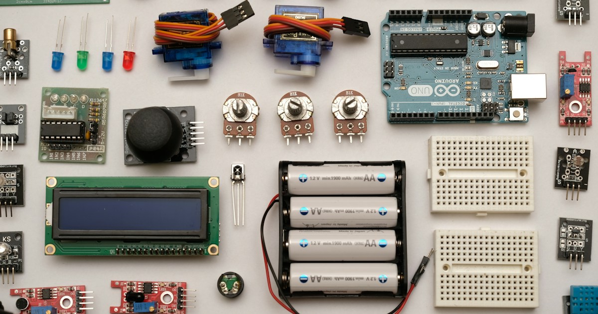 flat lay photography of circuit board